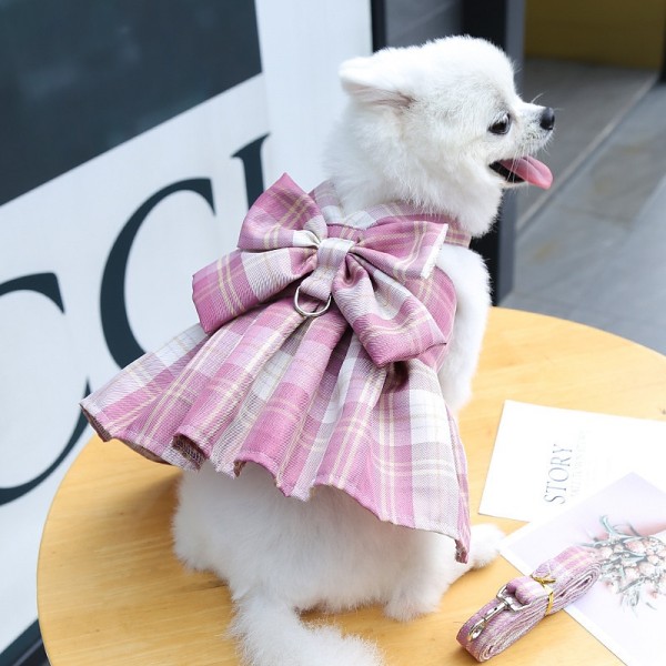 Dog Harness Dress with Leash Set, Princess Dog Dress for Small Dog Girl, Puppy Dresses with D Ring, Pet Clothes Doggie Outfits Cat Apparel Dog Harness Dress with Leash Set, Princess Dog Dress for Small Dog Girl, Puppy Dresses with D Ring, Pet Clothes Doggie Outfits Cat Apparel