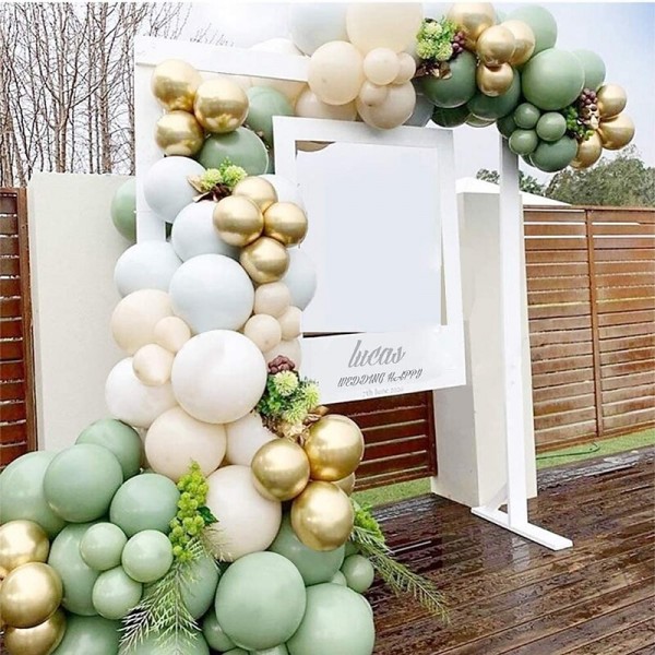 Balloon Garland Arch Kit - Avocado Green Balloon with Blush Balloons Gold Balloons and Macaron Gray Balloons for Wedding Birthday Party Baby Shower Party Background Decoration