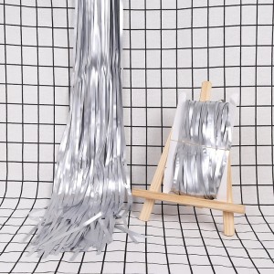 3.3ft x 6.5ft Shimmer Streamers Metallic Tinsel Foil Fringe Curtain for Birthday Party Baby Shower Photo Booth Backdrop Graduation Wedding Decoration (Pink)