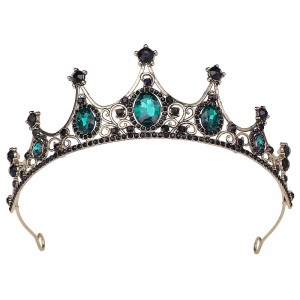 Full Round Queen Crown for Women, Crystal Tiara Cake Topper,Baroque Crown Costume Hair Accessories for Birthday Pageant Prom Baby Shower