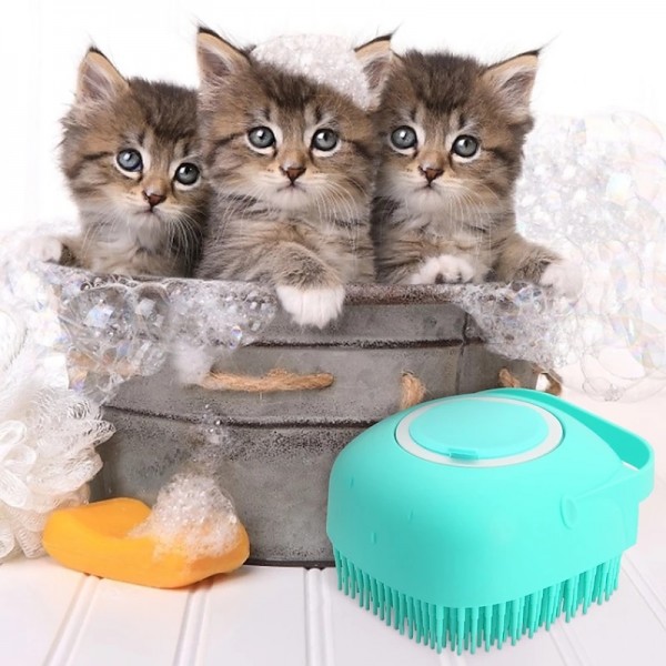 Bathroom Dog Bath Brush Massage Gloves Soft Safety Silicone Comb with Shampoo Box Pet Accessories for Cats Shower Grooming Tool Bathroom Dog Bath Brush Massage Gloves Soft Safety Silicone Comb with Shampoo Box Pet Accessories for Cats Shower Grooming Tool