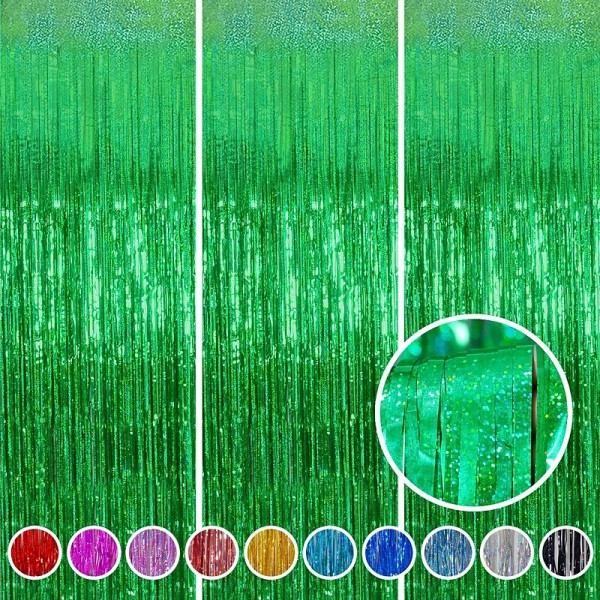 Foil Fringe Metallic Curtain Foil Fringe Curtains Party Decorations - Melsan 5 Pack 3.2 x 6.5 ft Tinsel Curtain Party Photo Backdrop for Birthday Party Baby Shower or Graduation Decorations Green Foil Fringe Metallic Curtain Foil Fringe Curtains Party Decorations - Melsan 5 Pack 3.2 x 6.5 ft Tinsel Curtain Party Photo Backdrop for Birthday Party Baby Shower or Graduation Decorations Green