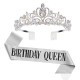 Birthday Crown &amp; Birthday Girl Sash Set, Rhinestone Tiaras and Crowns for Women Girls Gold Tiara Birthday Gold Sash Princess Tiaras Queen Crowns for Birthday Party Photoshoot