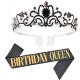 Birthday Crown &amp; Birthday Girl Sash Set, Rhinestone Tiaras and Crowns for Women Girls Gold Tiara Birthday Gold Sash Princess Tiaras Queen Crowns for Birthday Party Photoshoot