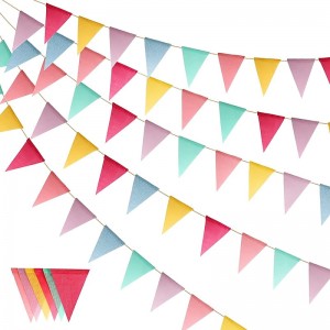 65ft Wreath Flag Banner 60 Pieces Of Imitation Hemp Pennant Wedding Decoration Party Wedding Pull Flag Bunting Imitation Hemp Wreath Flag Banner