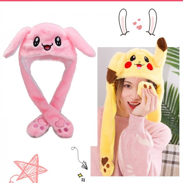 Glowing Plush Ear Moving Jumping Rabbit Hat Funny Glowing Ear Moving Bunny Hat Cosplay Festival Party Hat 5-18 Years and Adult Glowing Plush Ear Moving Jumping Rabbit Hat Funny Glowing Ear Moving Bunny Hat Cosplay Festival Party Hat 5-18 Years and Adult