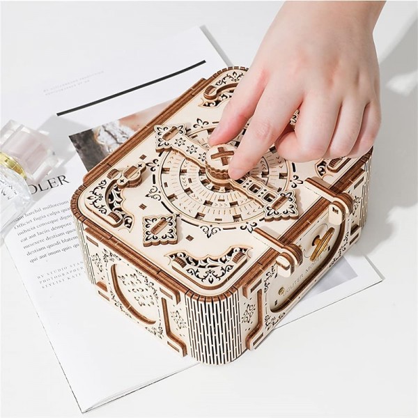 3D Wooden Puzzle Secret Code Storage Box Password Music Case DIY Home Decoration Laser-Cut Mechanical Model Stunning Gifts for Adults and Teens (Secret Box) 3D Wooden Puzzle Secret Code Storage Box Password Music Case DIY Home Decoration Laser-Cut Mechanical Model Stunning Gifts for Adults and Teens (Secret Box)
