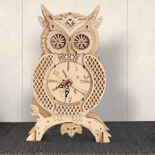 3D Wooden Puzzle For Adults Owl Clock Model Kit Desk Clock Home Decor Unique Gift For Kids On Birthday/Festival Day 3D Wooden Puzzle For Adults Owl Clock Model Kit Desk Clock Home Decor Unique Gift For Kids On Birthday/Festival Day