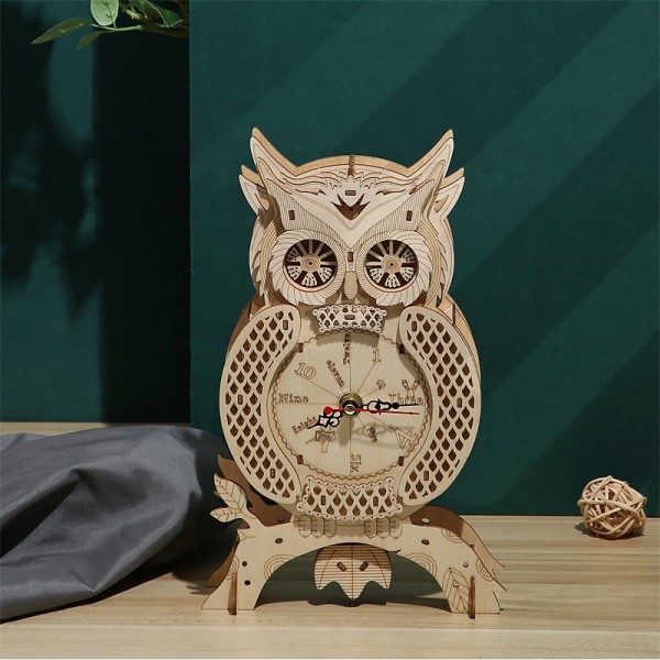 3D Wooden Puzzle For Adults Owl Clock Model Kit Desk Clock Home Decor Unique Gift For Kids On Birthday/Festival Day 3D Wooden Puzzle For Adults Owl Clock Model Kit Desk Clock Home Decor Unique Gift For Kids On Birthday/Festival Day