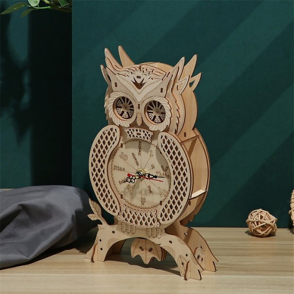 3D Wooden Puzzle For Adults Owl Clock Model Kit Desk Clock Home Decor Unique Gift For Kids On Birthday/Festival Day 3D Wooden Puzzle For Adults Owl Clock Model Kit Desk Clock Home Decor Unique Gift For Kids On Birthday/Festival Day