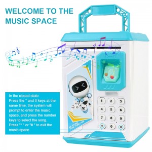 ATM Piggy Bank for Boys Girls, Mini ATM Coin Bank Money Saving Box with Password, Kids Safe Money Jar for Adults with Auto Grab Bill Slot, Great Gift Toy Bank for Kids