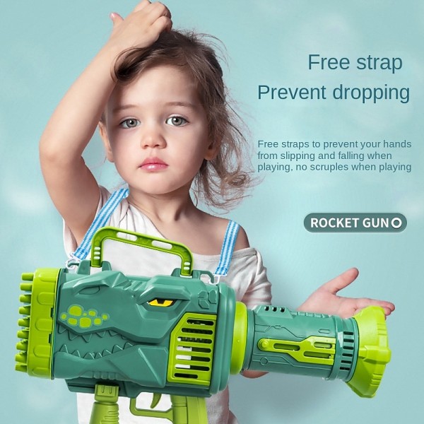 32-Hole Bubble Gun Dinosaur Bubble Maker Machine with Light Funny Electric Automatic Bubble Maker Outdoor Party Toy Kids Gift 32-Hole Bubble Gun Dinosaur Bubble Maker Machine with Light Funny Electric Automatic Bubble Maker Outdoor Party Toy Kids Gift