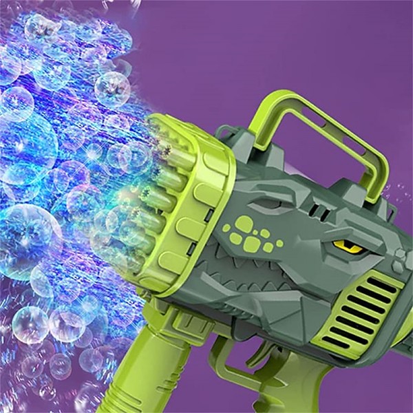 32-Hole Bubble Gun Dinosaur Bubble Maker Machine with Light Funny Electric Automatic Bubble Maker Outdoor Party Toy Kids Gift 32-Hole Bubble Gun Dinosaur Bubble Maker Machine with Light Funny Electric Automatic Bubble Maker Outdoor Party Toy Kids Gift