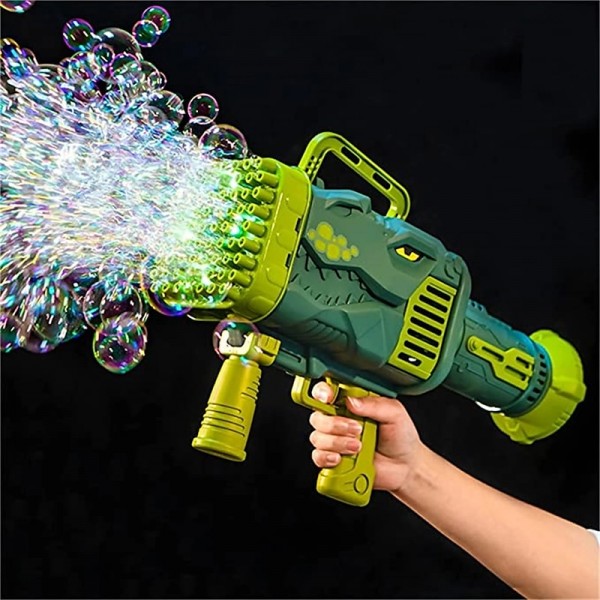32-Hole Bubble Gun Dinosaur Bubble Maker Machine with Light Funny Electric Automatic Bubble Maker Outdoor Party Toy Kids Gift 32-Hole Bubble Gun Dinosaur Bubble Maker Machine with Light Funny Electric Automatic Bubble Maker Outdoor Party Toy Kids Gift