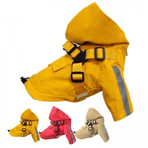 Hot-selling Dog Raincoat Integrated with Chest and Back Teddy Corky Pu Pet Raincoat Reflective Dog Coat Poncho