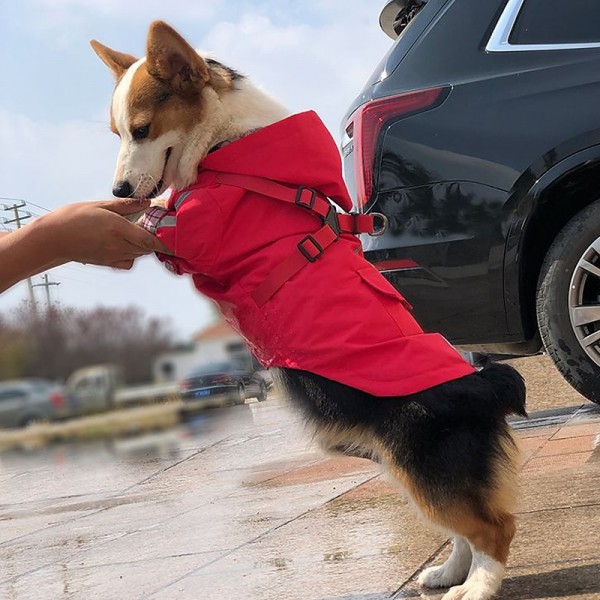 Hot-selling Dog Raincoat Integrated with Chest and Back Teddy Corky Pu Pet Raincoat Reflective Dog Coat Poncho Hot-selling Dog Raincoat Integrated with Chest and Back Teddy Corky Pu Pet Raincoat Reflective Dog Coat Poncho