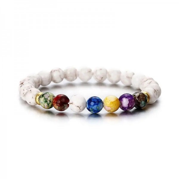 7 Chakra Reiki Healing Stone Bracelet Yoga Balance Energy Imitate Volcanic Stone Beads Jewelry Handmade DIY Beaded Bracelets 7 Chakra Reiki Healing Stone Bracelet Yoga Balance Energy Imitate Volcanic Stone Beads Jewelry Handmade DIY Beaded Bracelets