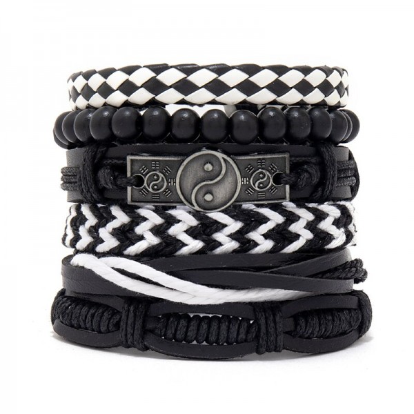 Men's Woven Bracelet Combination Set Alloy Accessories Diy Bracelet Jewelry Men's Woven Bracelet Combination Set Alloy Accessories Diy Bracelet Jewelry