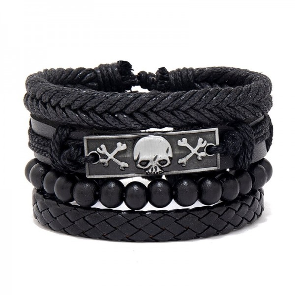 Men's Woven Bracelet Combination Set Alloy Accessories Diy Bracelet Jewelry Men's Woven Bracelet Combination Set Alloy Accessories Diy Bracelet Jewelry