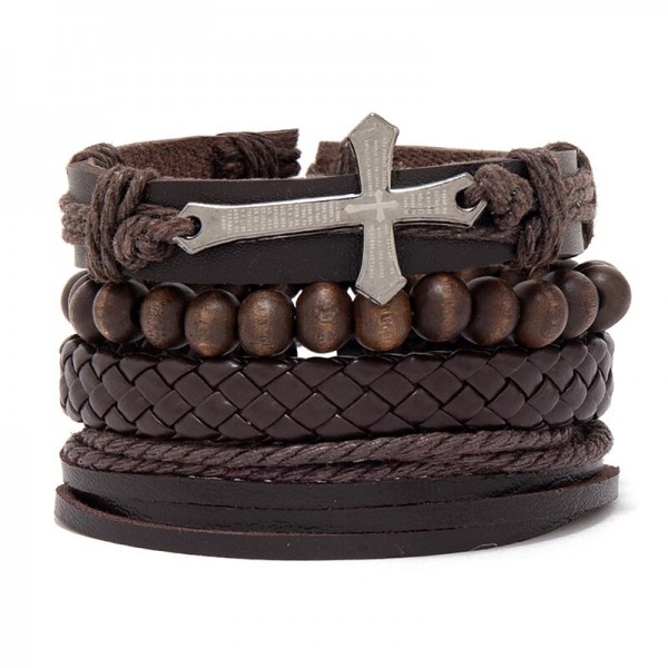 Men's Woven Bracelet Combination Set Alloy Accessories Diy Bracelet Jewelry Men's Woven Bracelet Combination Set Alloy Accessories Diy Bracelet Jewelry