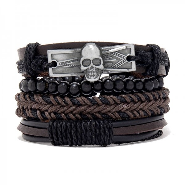 Men's Woven Bracelet Combination Set Alloy Accessories Diy Bracelet Jewelry Men's Woven Bracelet Combination Set Alloy Accessories Diy Bracelet Jewelry