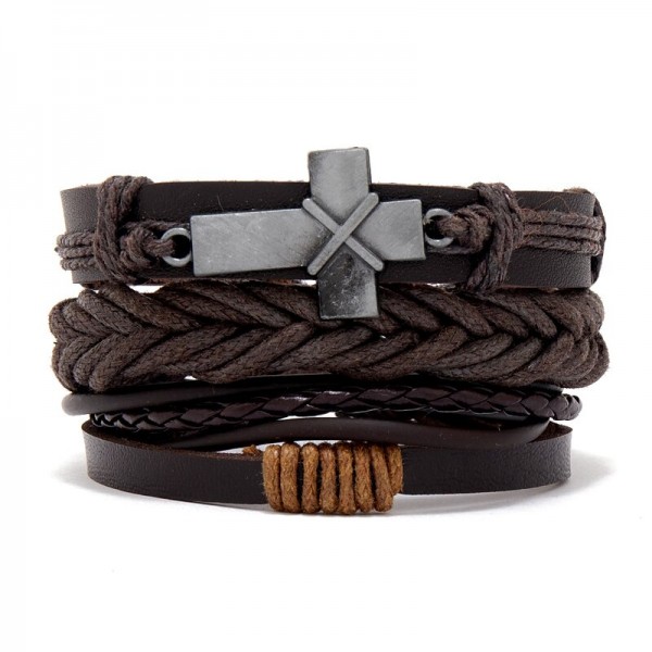 Men's Woven Bracelet Combination Set Alloy Accessories Diy Bracelet Jewelry Men's Woven Bracelet Combination Set Alloy Accessories Diy Bracelet Jewelry