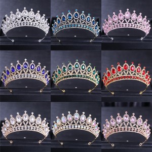Bride Crown Baroque Water Drop Diamond Princess Crown Performance Birthday Headwear Wedding Dress Accessories Crown