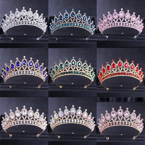 Bride Crown Baroque Water Drop Diamond Princess Crown Performance Birthday Headwear Wedding Dress Accessories Crown Bride Crown Baroque Water Drop Diamond Princess Crown Performance Birthday Headwear Wedding Dress Accessories Crown