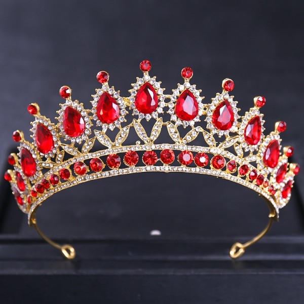 Bride Crown Baroque Water Drop Diamond Princess Crown Performance Birthday Headwear Wedding Dress Accessories Crown Bride Crown Baroque Water Drop Diamond Princess Crown Performance Birthday Headwear Wedding Dress Accessories Crown