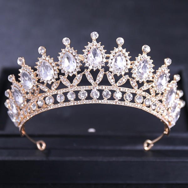 Bride Crown Baroque Water Drop Diamond Princess Crown Performance Birthday Headwear Wedding Dress Accessories Crown Bride Crown Baroque Water Drop Diamond Princess Crown Performance Birthday Headwear Wedding Dress Accessories Crown