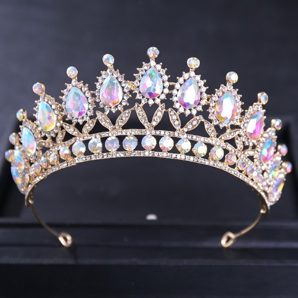 Bride Crown Baroque Water Drop Diamond Princess Crown Performance Birthday Headwear Wedding Dress Accessories Crown Bride Crown Baroque Water Drop Diamond Princess Crown Performance Birthday Headwear Wedding Dress Accessories Crown