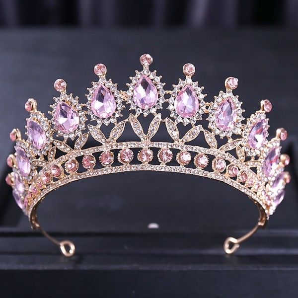 Bride Crown Baroque Water Drop Diamond Princess Crown Performance Birthday Headwear Wedding Dress Accessories Crown Bride Crown Baroque Water Drop Diamond Princess Crown Performance Birthday Headwear Wedding Dress Accessories Crown