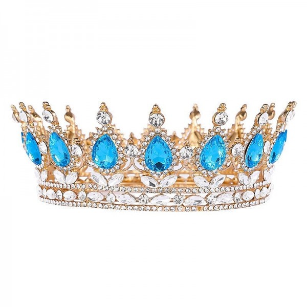 Bridal Crown Wedding Dress Headdress Birthday Adults' Ceremony Versatile Rhinestone Hair Band Luxury Round Crown Bridal Crown Wedding Dress Headdress Birthday Adults' Ceremony Versatile Rhinestone Hair Band Luxury Round Crown