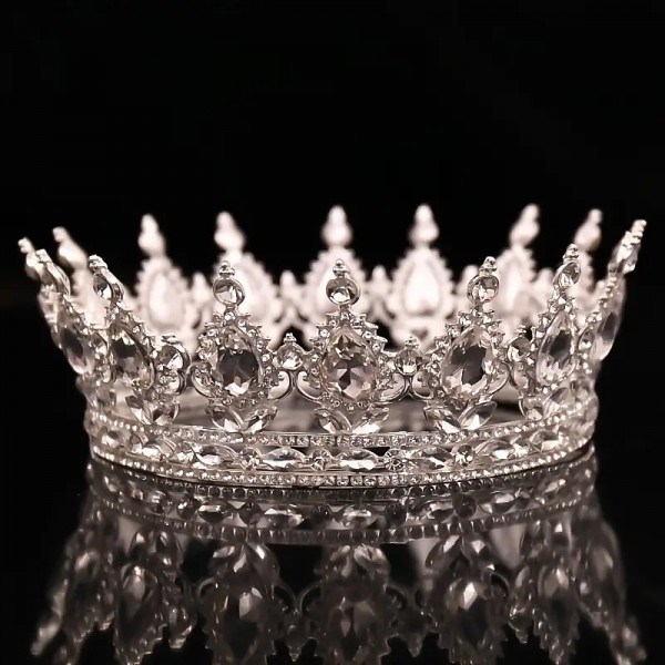 Bridal Crown Wedding Dress Headdress Birthday Adults' Ceremony Versatile Rhinestone Hair Band Luxury Round Crown Bridal Crown Wedding Dress Headdress Birthday Adults' Ceremony Versatile Rhinestone Hair Band Luxury Round Crown