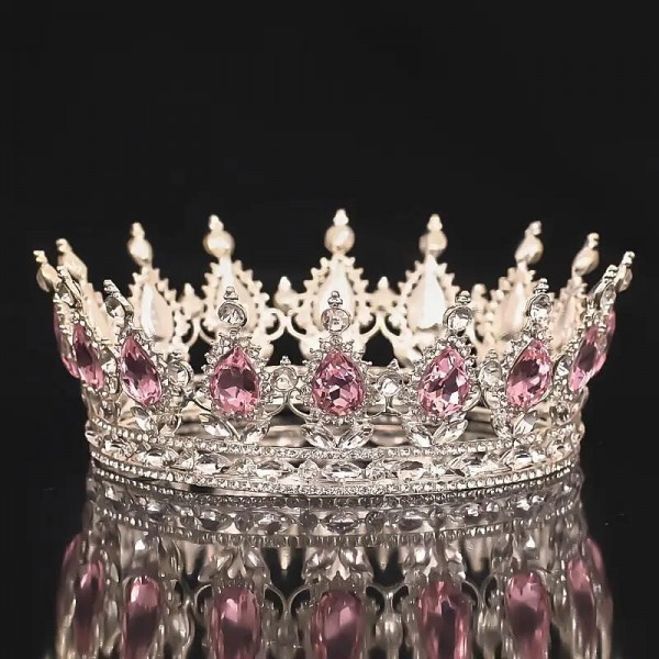Bridal Crown Wedding Dress Headdress Birthday Adults' Ceremony Versatile Rhinestone Hair Band Luxury Round Crown Bridal Crown Wedding Dress Headdress Birthday Adults' Ceremony Versatile Rhinestone Hair Band Luxury Round Crown