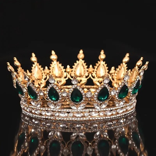 Bridal Crown Wedding Dress Headdress Birthday Adults' Ceremony Versatile Rhinestone Hair Band Luxury Round Crown Bridal Crown Wedding Dress Headdress Birthday Adults' Ceremony Versatile Rhinestone Hair Band Luxury Round Crown