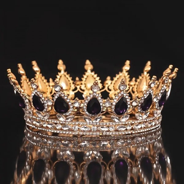 Bridal Crown Wedding Dress Headdress Birthday Adults' Ceremony Versatile Rhinestone Hair Band Luxury Round Crown Bridal Crown Wedding Dress Headdress Birthday Adults' Ceremony Versatile Rhinestone Hair Band Luxury Round Crown