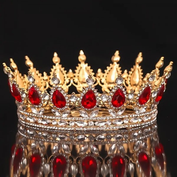 Bridal Crown Wedding Dress Headdress Birthday Adults' Ceremony Versatile Rhinestone Hair Band Luxury Round Crown Bridal Crown Wedding Dress Headdress Birthday Adults' Ceremony Versatile Rhinestone Hair Band Luxury Round Crown