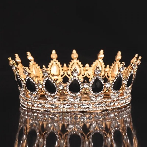 Bridal Crown Wedding Dress Headdress Birthday Adults' Ceremony Versatile Rhinestone Hair Band Luxury Round Crown Bridal Crown Wedding Dress Headdress Birthday Adults' Ceremony Versatile Rhinestone Hair Band Luxury Round Crown