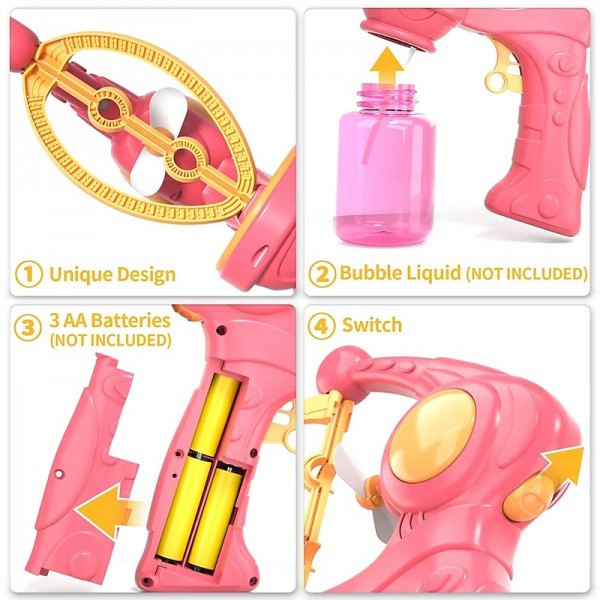 Bubble in Bubble Gun Machine Blowing Electric Bubbles Automatic Soap Bubble Toys Outdoor Party Play Toy for Kids Birthday Gift