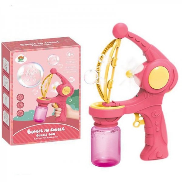 Bubble in Bubble Gun Machine Blowing Electric Bubbles Automatic Soap Bubble Toys Outdoor Party Play Toy for Kids Birthday Gift
