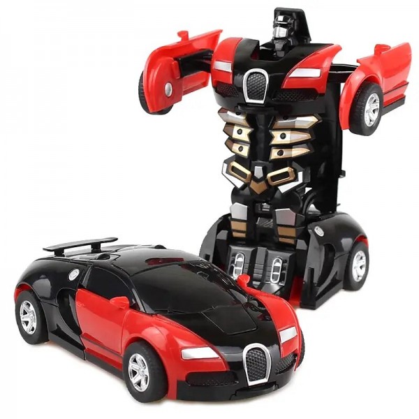 One Button Deformation Toy Car Inertial Collision Automatic Conversion Robot For Children