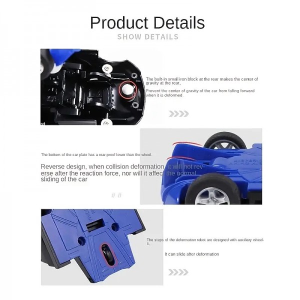 One Button Deformation Toy Car Inertial Collision Automatic Conversion Robot For Children