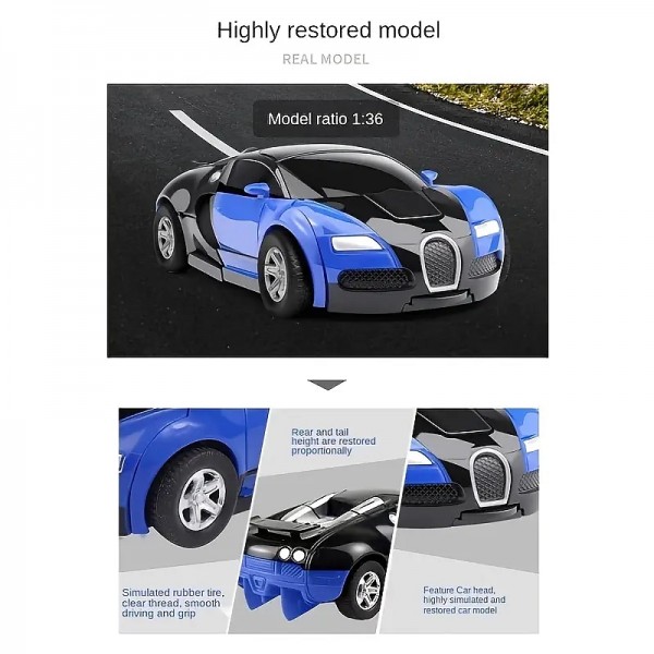One Button Deformation Toy Car Inertial Collision Automatic Conversion Robot For Children