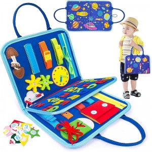 Montessori Toys Montessori Busy Board,Montessori Education Felt Busy Board Children&#039;s Educational Learning Board Multi-Page Folder