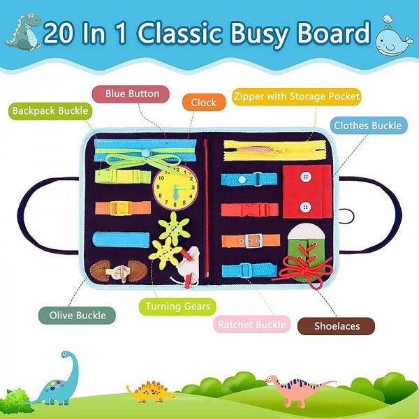 Montessori Toys Montessori Busy Board,Montessori Education Felt Busy Board Children's Educational Learning Board Multi-Page Folder Montessori Toys Montessori Busy Board,Montessori Education Felt Busy Board Children's Educational Learning Board Multi-Page Folder