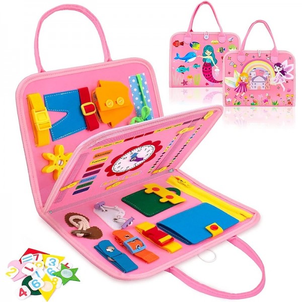 Montessori Toys Montessori Busy Board,Montessori Education Felt Busy Board Children's Educational Learning Board Multi-Page Folder Montessori Toys Montessori Busy Board,Montessori Education Felt Busy Board Children's Educational Learning Board Multi-Page Folder