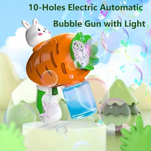 Bunny Carrot Bubbles Machine Electric Automatic Soap Rocket Rabbit Bubble Gun Kids Portable Outdoor Party Toy LED Light Blower Toys Children Gifts For Boys And Girls Bunny Carrot Bubbles Machine Electric Automatic Soap Rocket Rabbit Bubble Gun Kids Portable Outdoor Party Toy LED Light Blower Toys Children Gifts For Boys And Girls