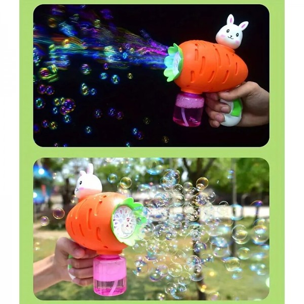 Bunny Carrot Bubbles Machine Electric Automatic Soap Rocket Rabbit Bubble Gun Kids Portable Outdoor Party Toy LED Light Blower Toys Children Gifts For Boys And Girls Bunny Carrot Bubbles Machine Electric Automatic Soap Rocket Rabbit Bubble Gun Kids Portable Outdoor Party Toy LED Light Blower Toys Children Gifts For Boys And Girls