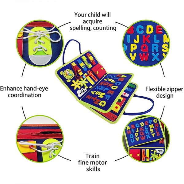 Montessori Toys Felt Busy Board Bag Early Education Puzzle Learning Board Montessori Training For Young ChildrenTeaching Aids Montessori Toys Felt Busy Board Bag Early Education Puzzle Learning Board Montessori Training For Young ChildrenTeaching Aids